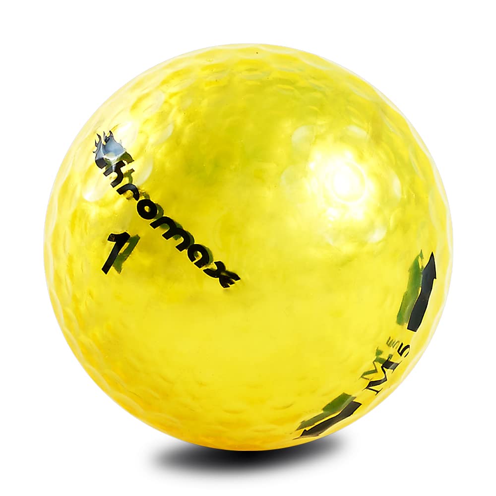 Chromax メタリック M5 カラーゴルフボール (チューブ3個パック) イエロー