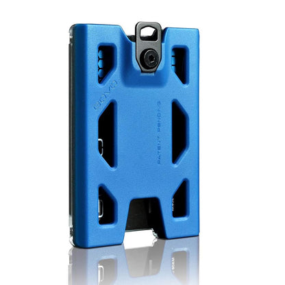 GOVO バッジホルダー - クリップなしモデル - 高耐久ポリカーボネート製 IDカードホルダー カード1～4枚収納可能（ブルー）