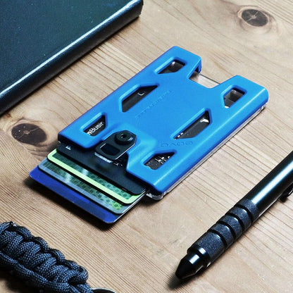 GOVO バッジホルダー - クリップなしモデル - 高耐久ポリカーボネート製 IDカードホルダー カード1～4枚収納可能（ブルー）